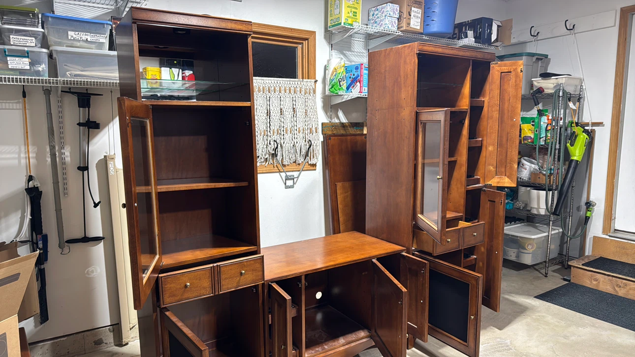 Wooden Media Storage Unit with Display Shelving - photo 3