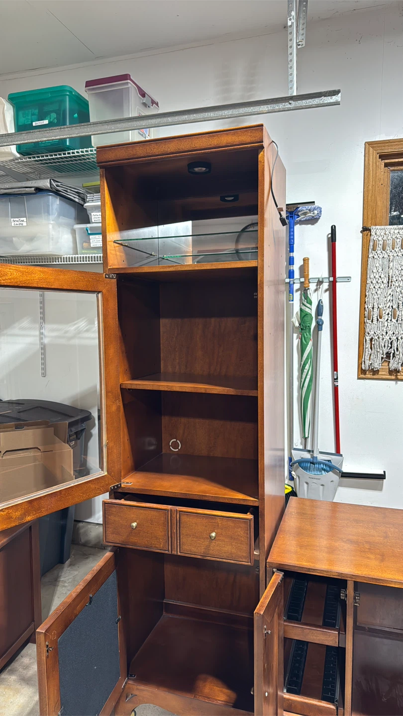 Wooden Media Storage Unit with Display Shelving - photo 5