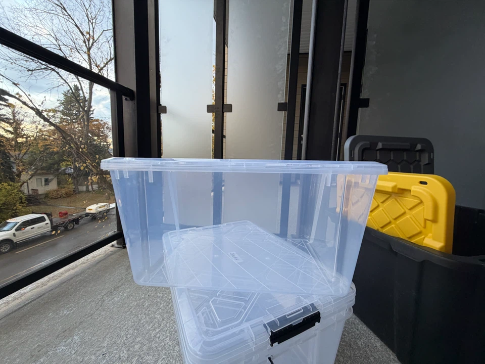 2 Clear Plastic Storage Totes $5.00 each or both for $8.00