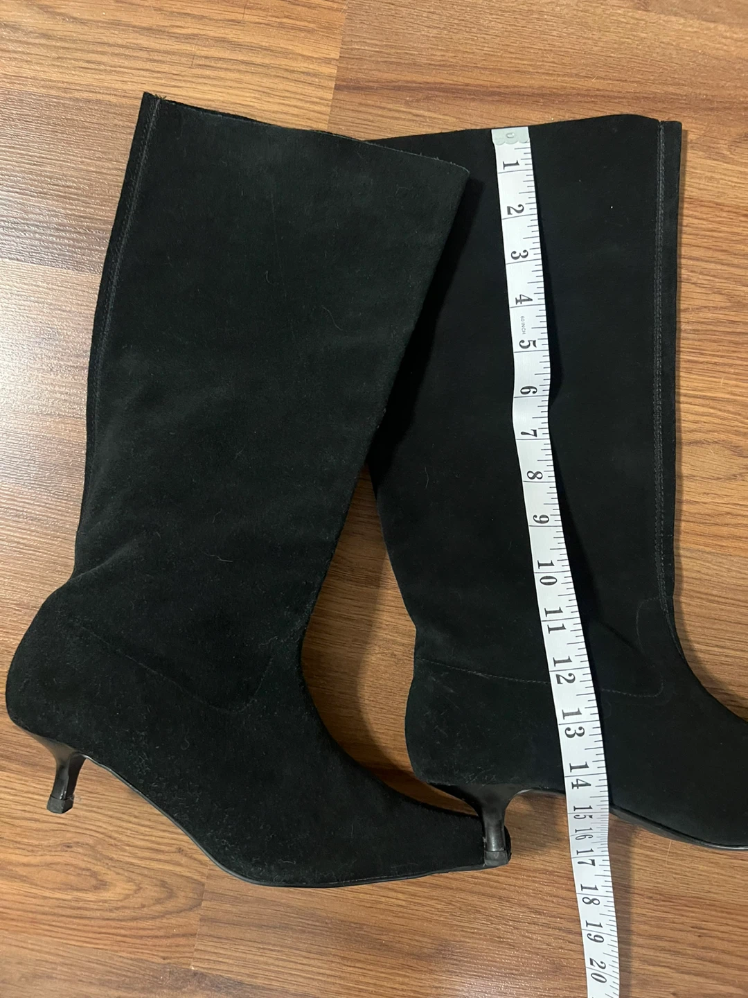 Nine West Black Suede Leather Kitten Heel Boots - photo 3