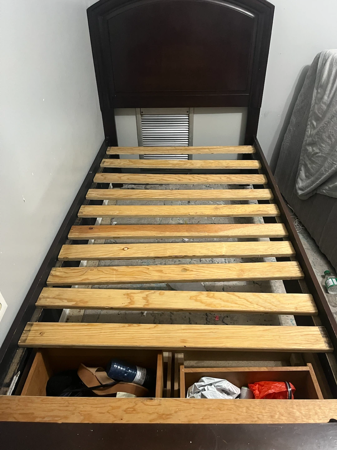Dark Brown Twin Bed with Built-in Storage - photo 3