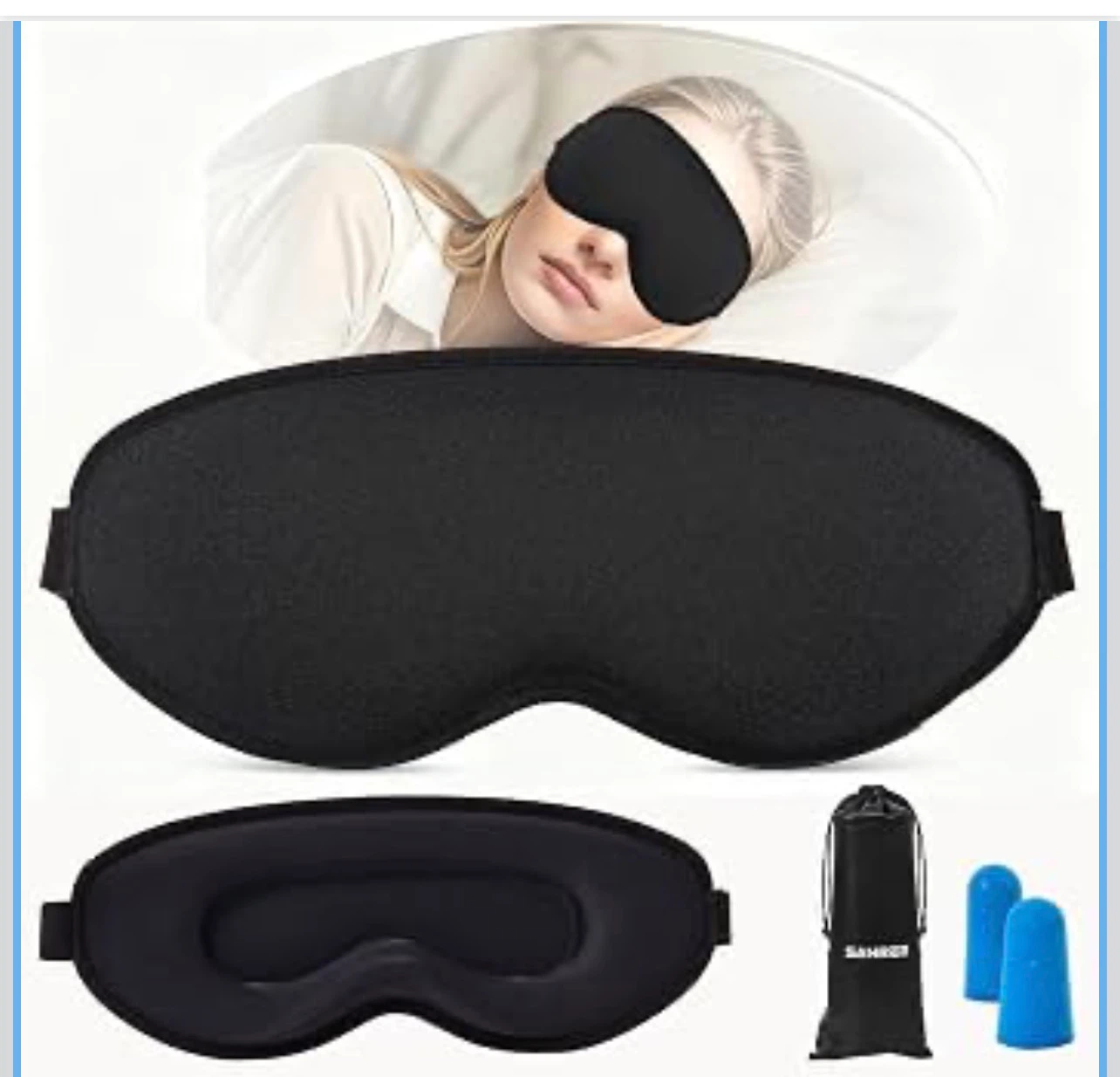 3D Contoured Memory Foam Sleep Mask