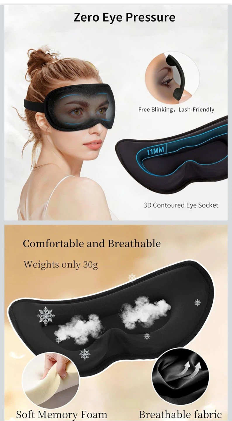 3D Contoured Memory Foam Sleep Mask - photo 3