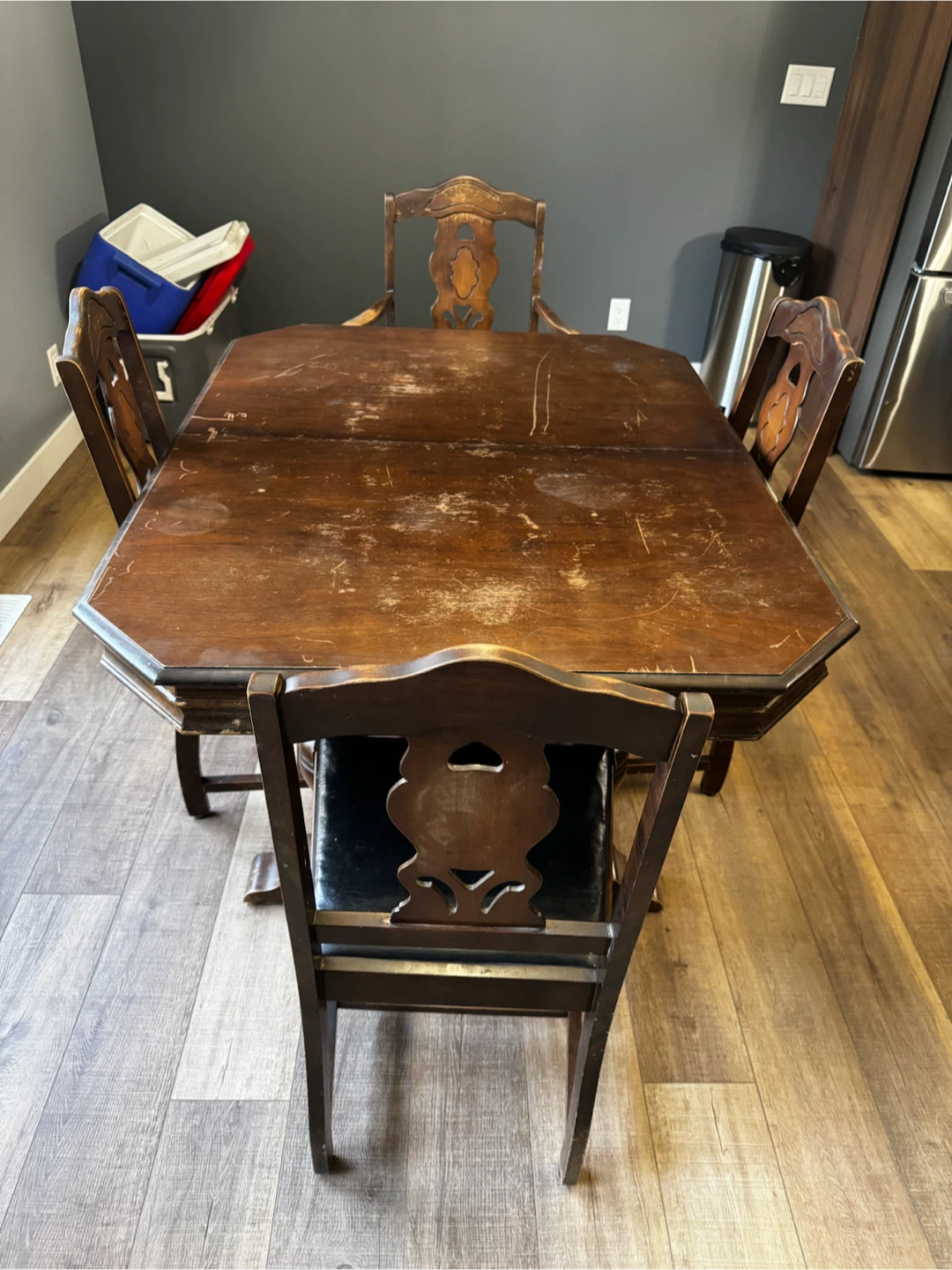 Walnut table with 6 chairs - photo 3