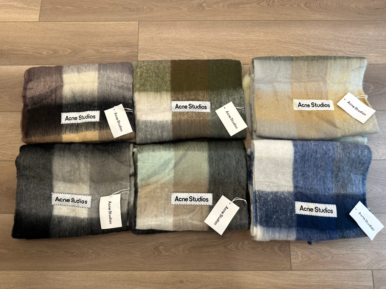 Acne Studios Plaid Check Scarves