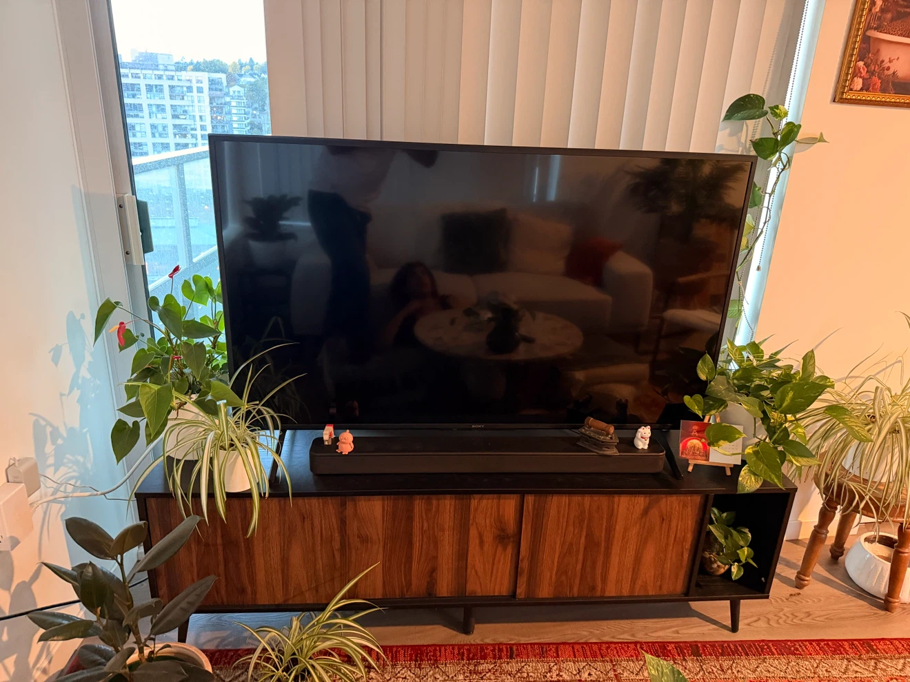 MOVING SALE - Mid-Century Style Media Console with Sliding Doors - photo 2