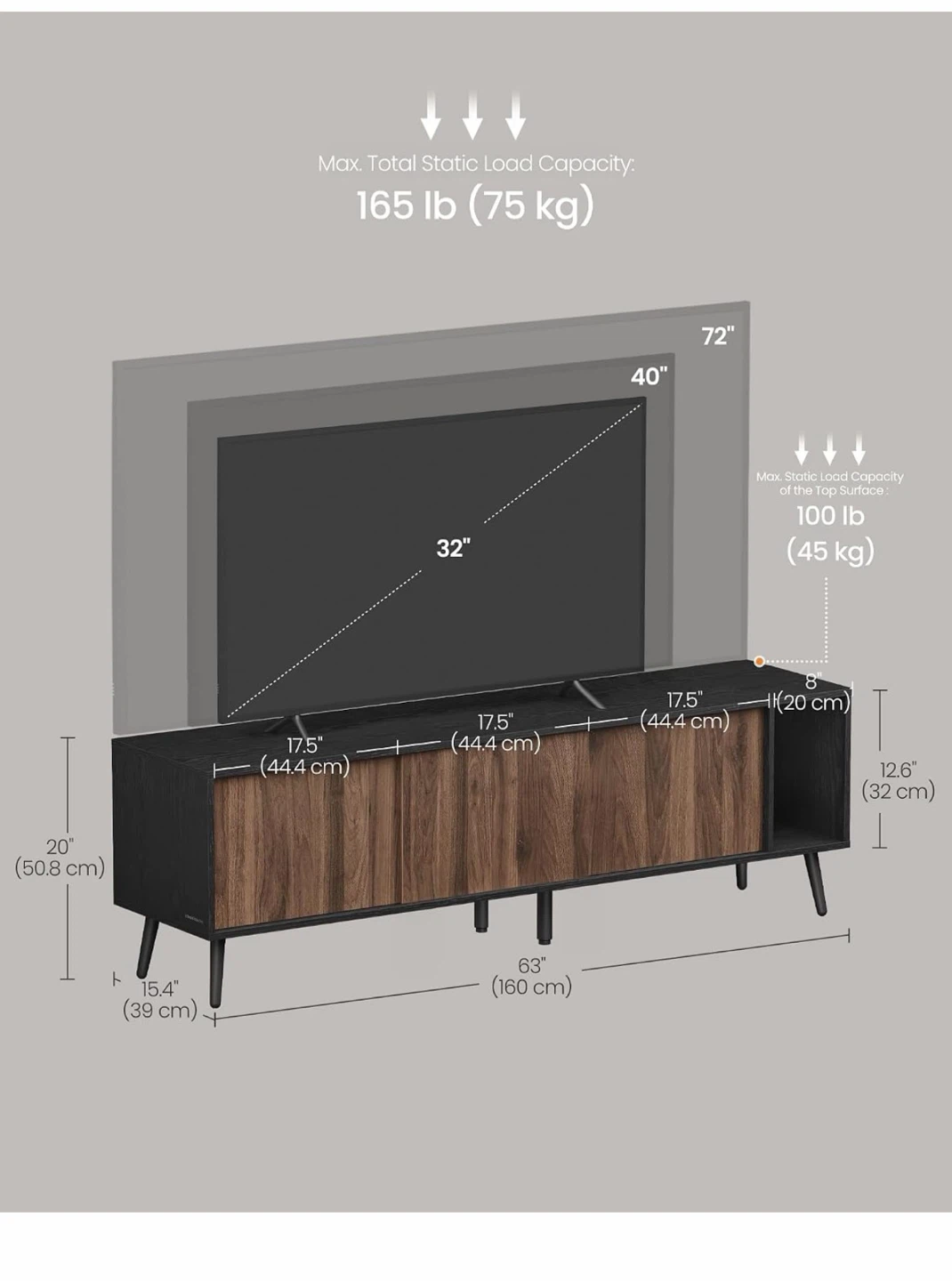 MOVING SALE - Mid-Century Style Media Console with Sliding Doors - photo 4