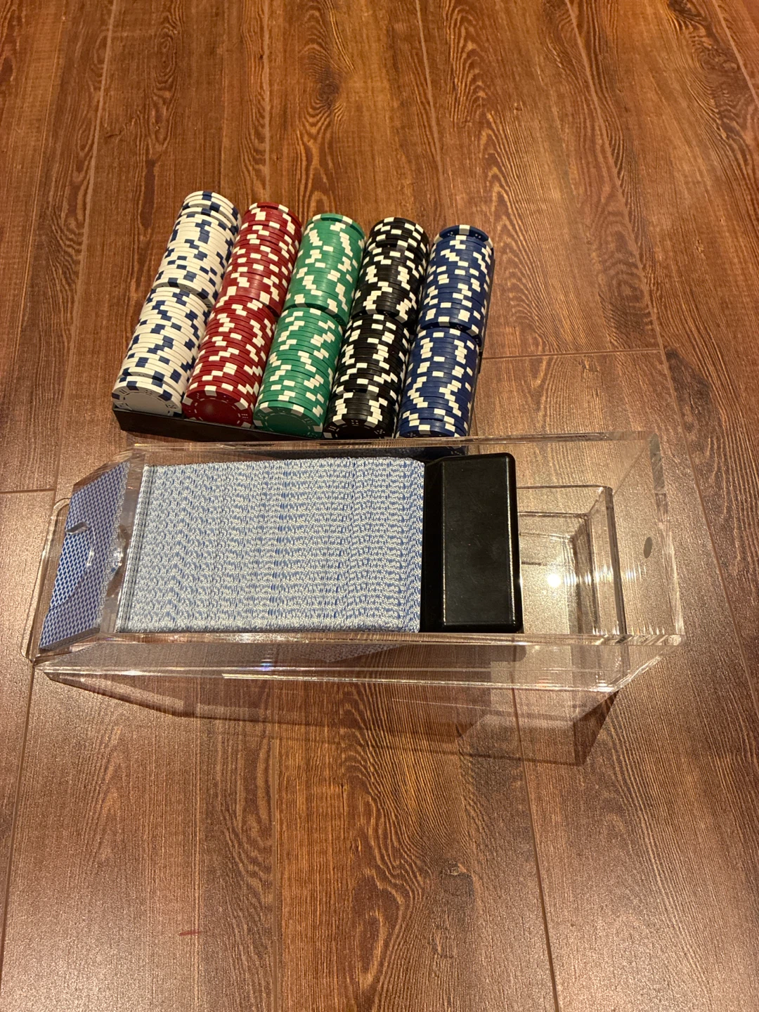 Poker Chip Set with Dealer Shoe