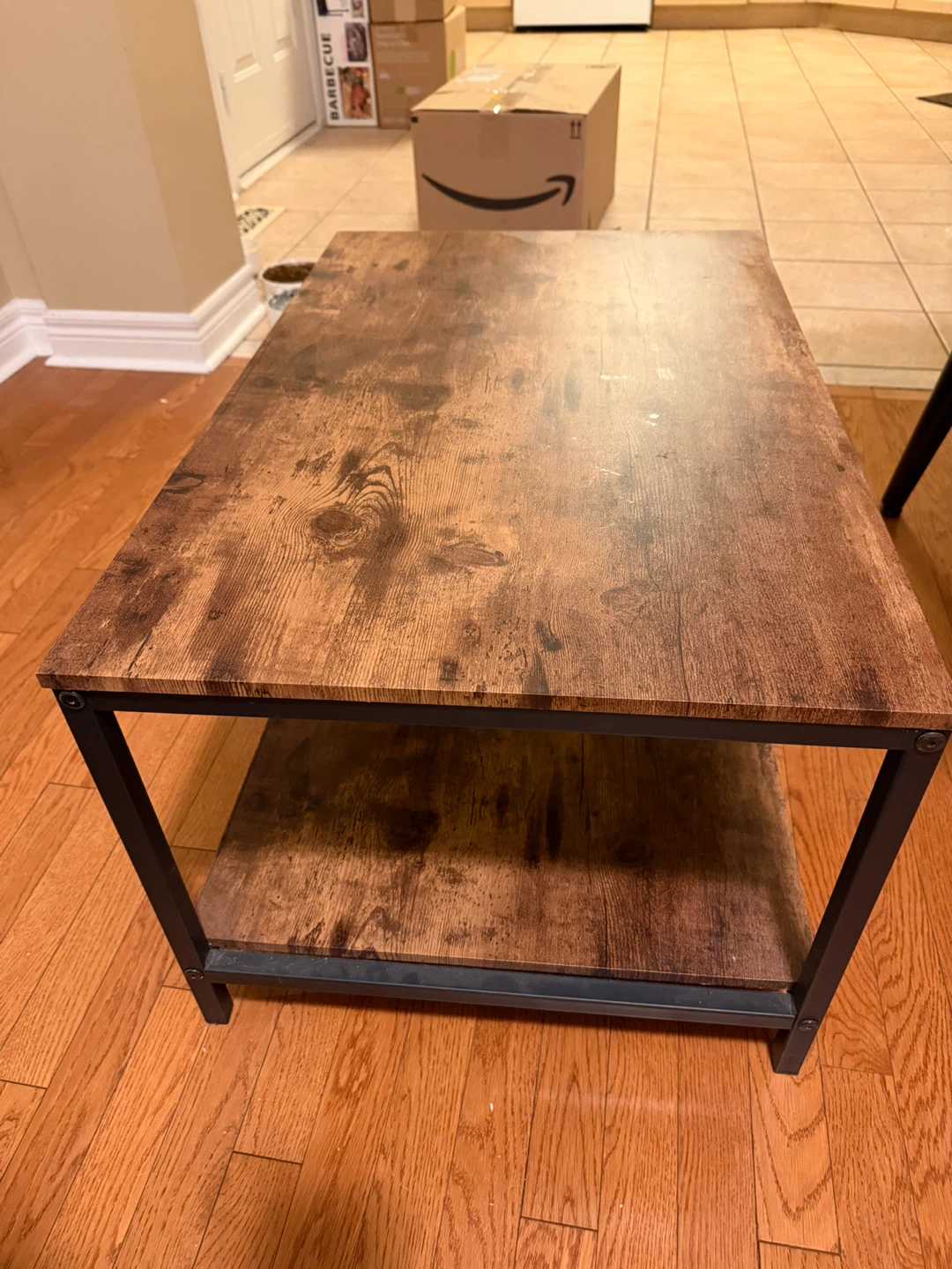 Rustic Industrial Coffee Table with Storage Shelf - photo 2