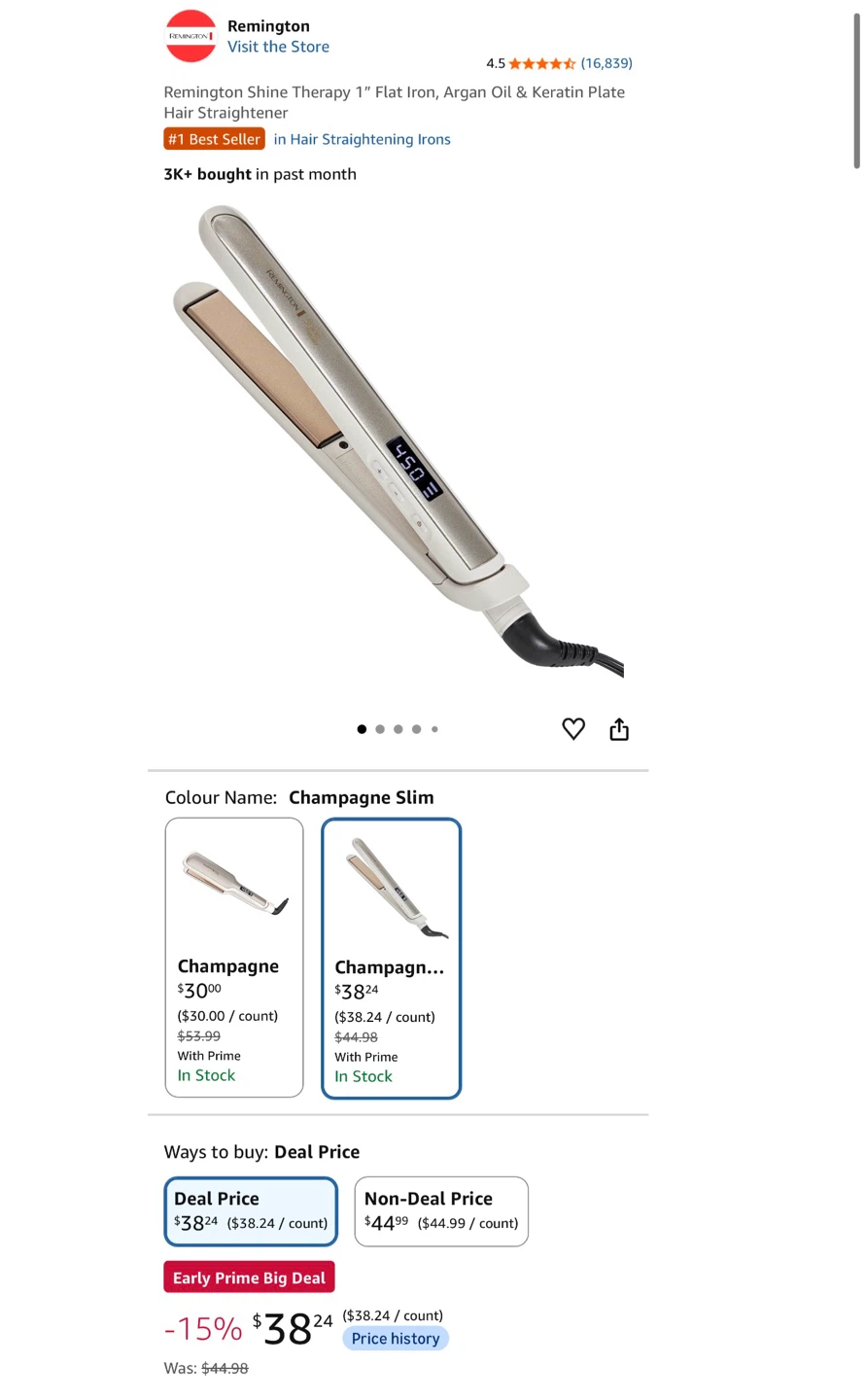 Remington Shine Therapy 1" Flat Iron