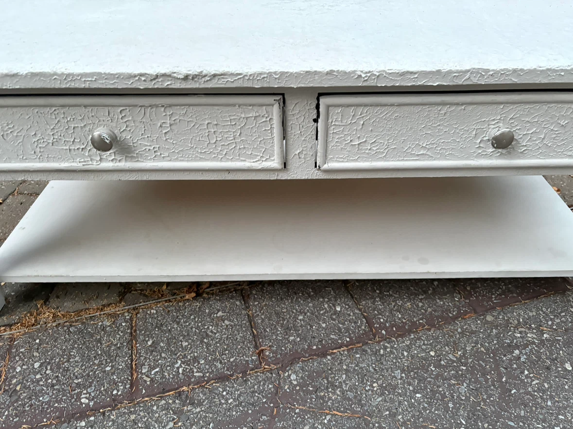 White painted coffee table with two drawers - photo 2