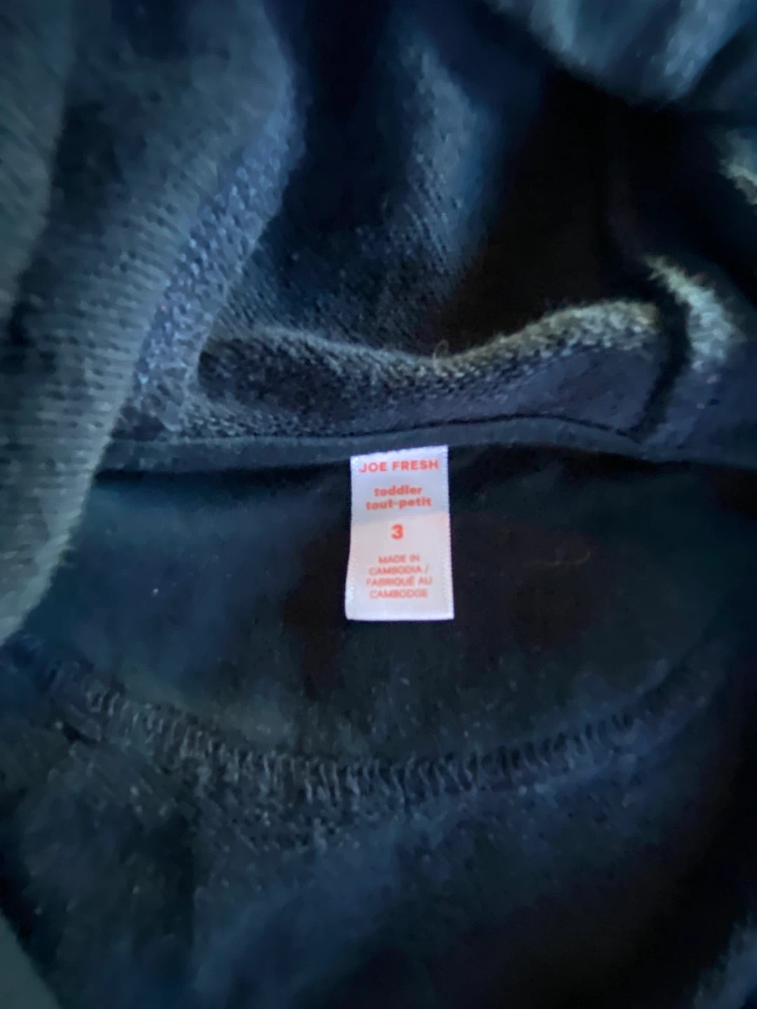 4/$10 Joe Fresh Black Toddler Hoodie Size 3 Sweater - photo 2