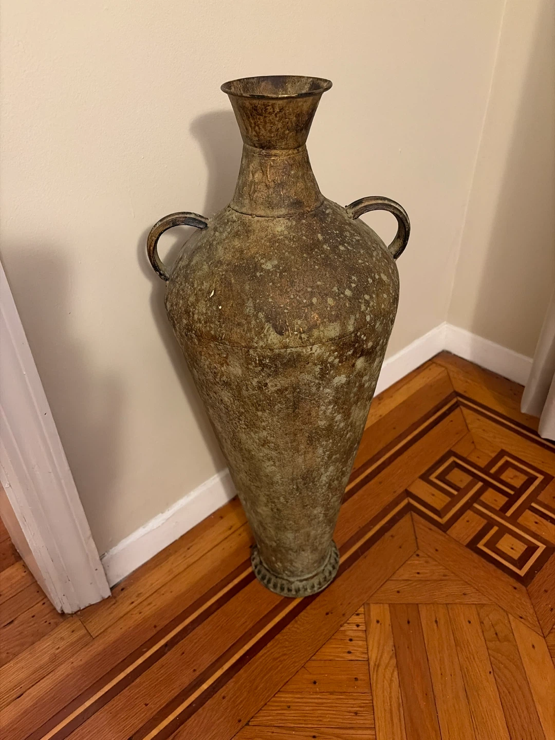 Rustic Metal Floor Vase
