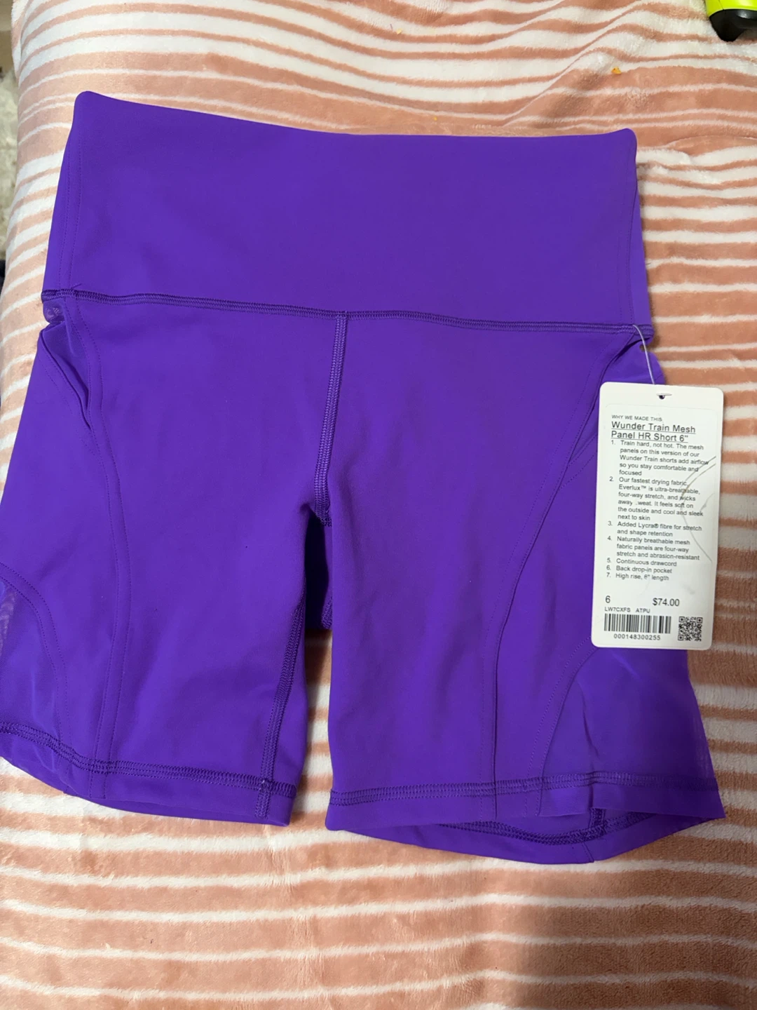 Lululemon Wunder Train Mesh Panel HR Short 6" Size 6