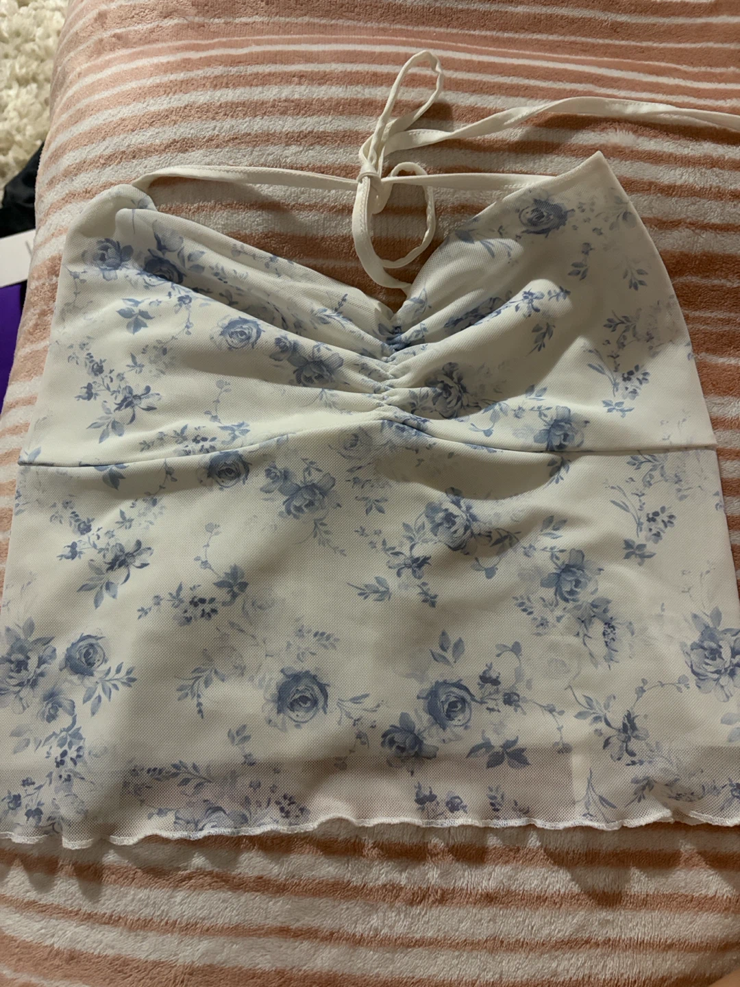Floral Print Tie-Back Halter Top