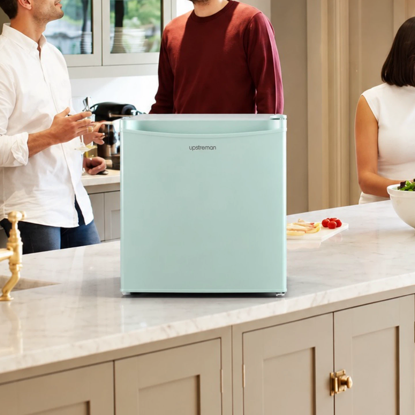 NEW Mini Fridge/Freezer (1.7 Cu.Ft) by Upstreman (Mint Green)