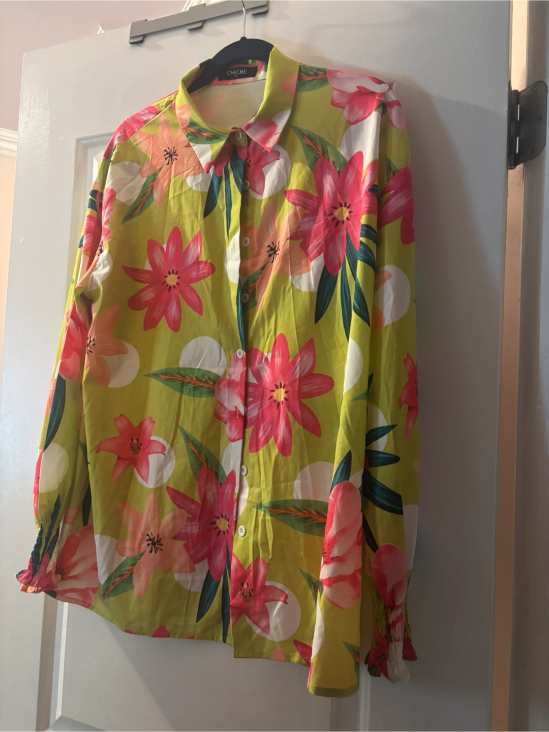 Chicme Floral Long Sleeve Button-Down Shirt