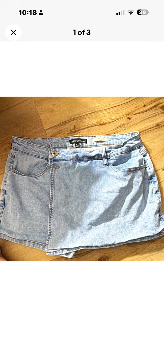 BCBGeneration Light Wash Denim Skort - photo 3