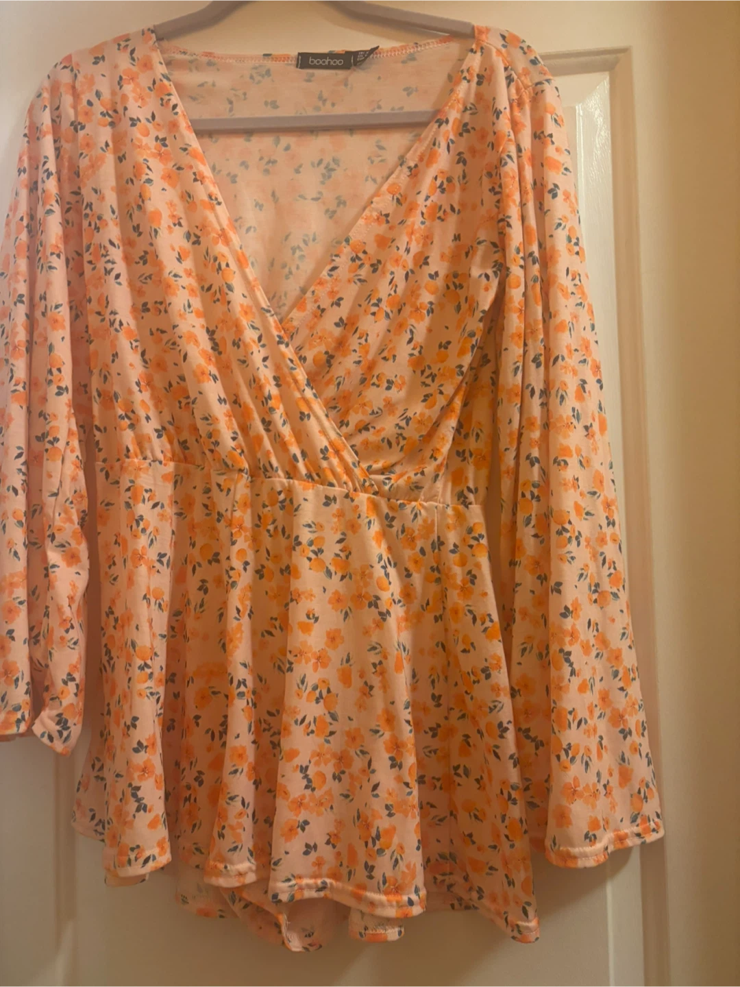 Boohoo Floral Long Sleeve Romper