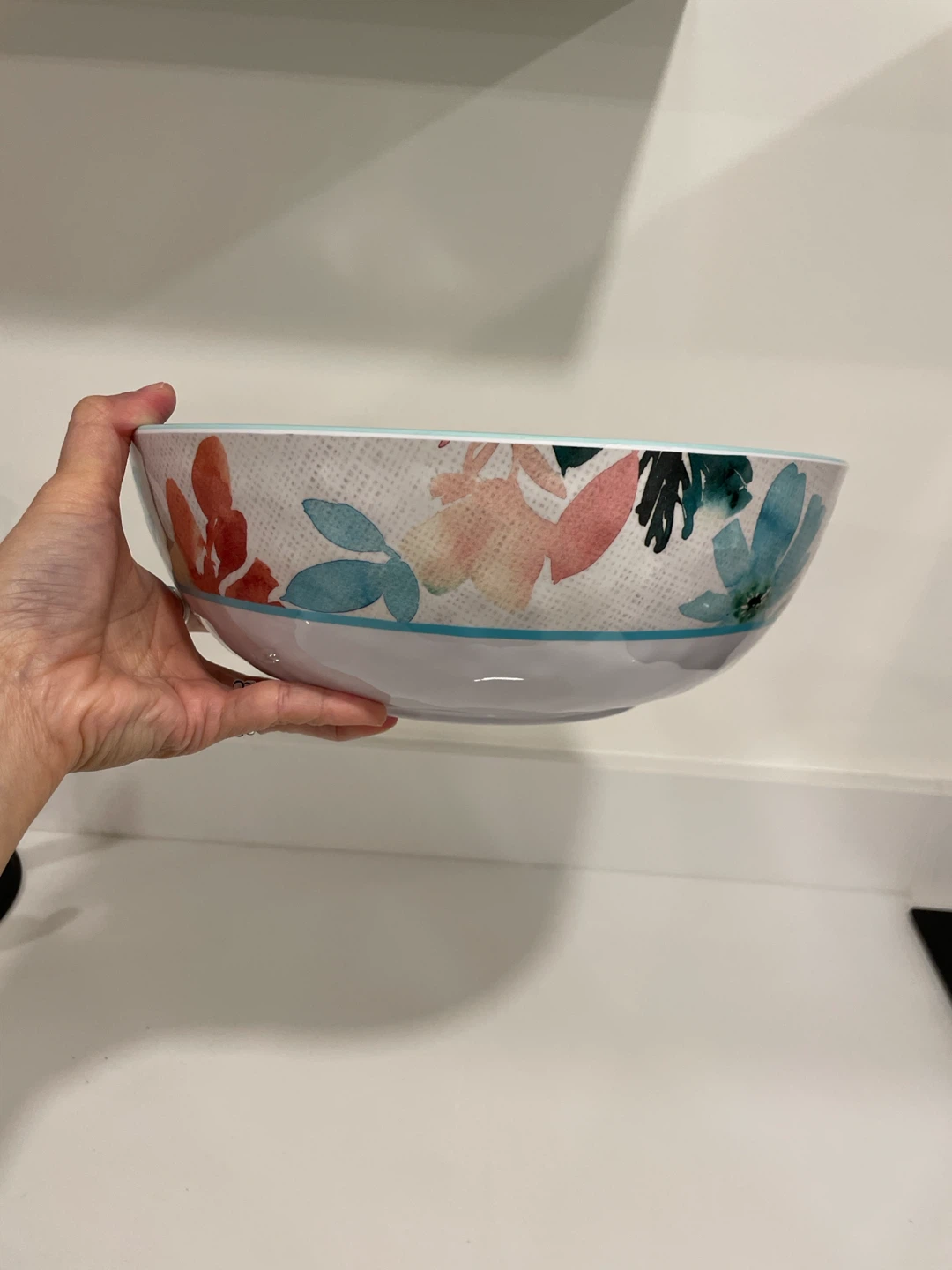 Floral serving bowls, set of two