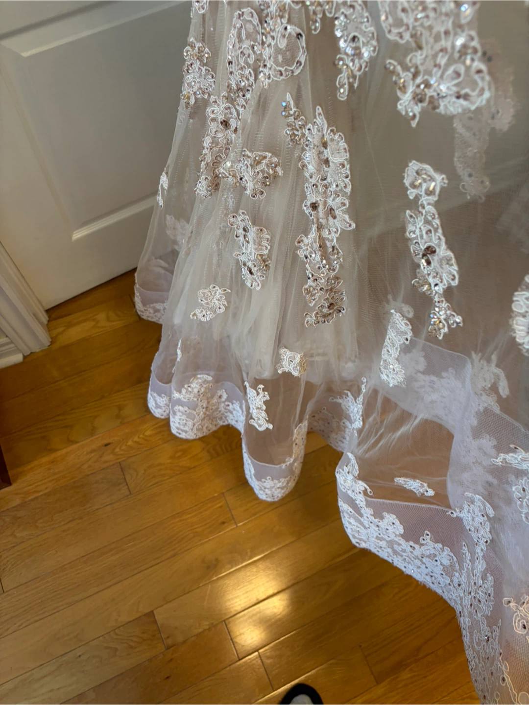 Beaded Lace Evening Gown - photo 3