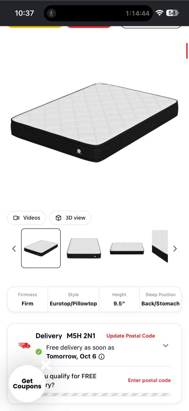 Metal Platform Queen Bed Frame and mattress