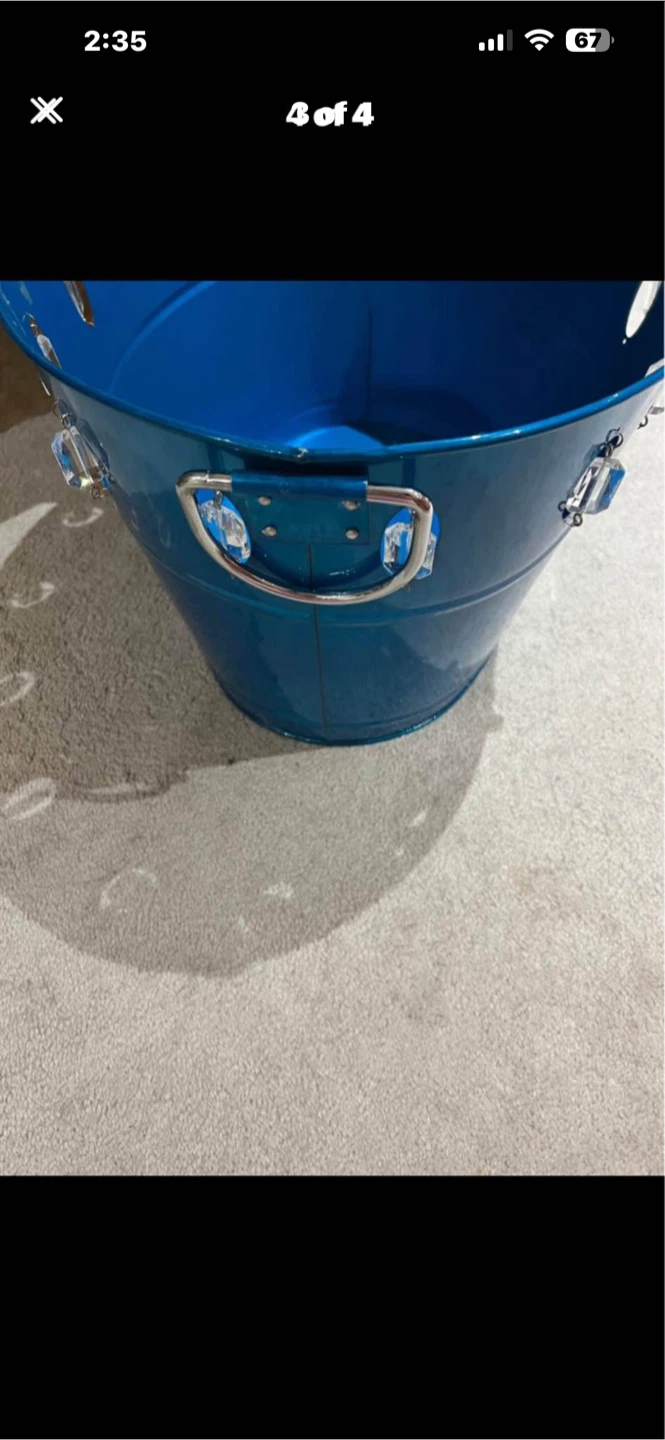 Blue Metal Decorative Tub - photo 3