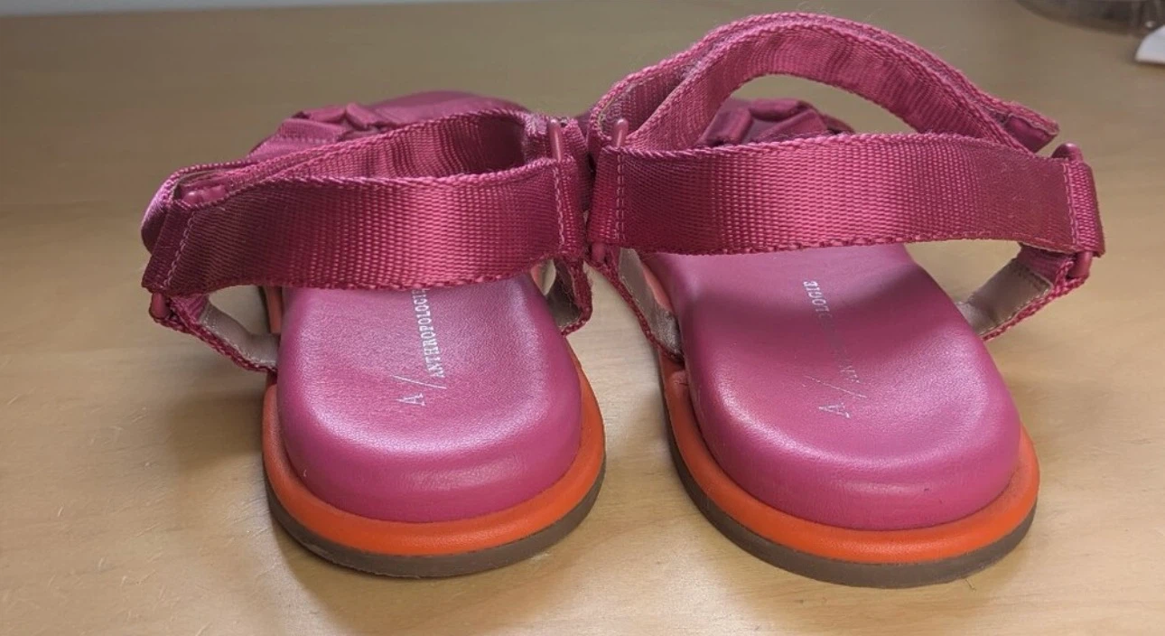 Anthropologie Pink Strappy leather Sandals - photo 4