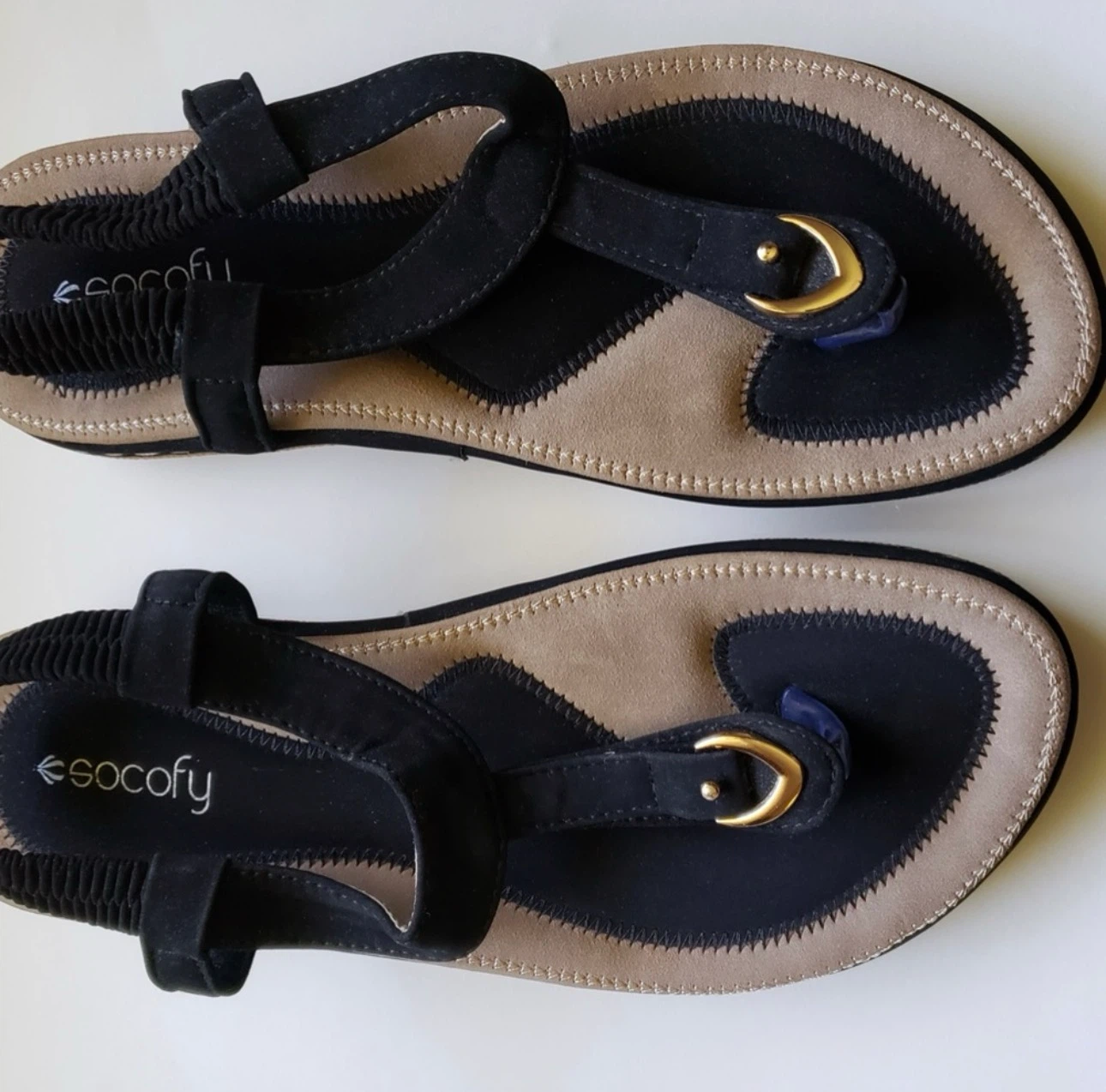 Socofy Black and Tan Sandals NWOT - photo 3