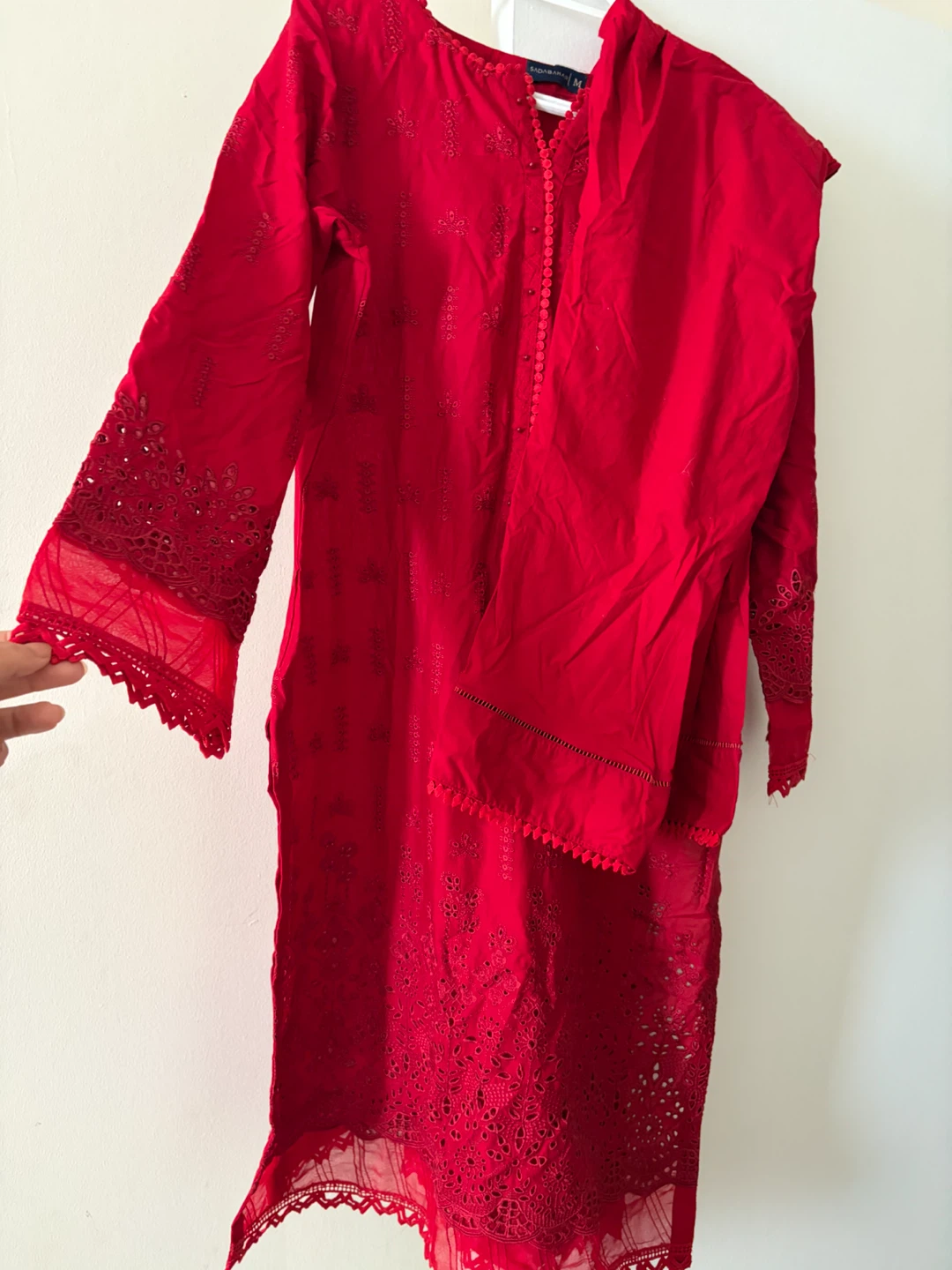Sadabahar Red Embroidered Suit Set all 60$