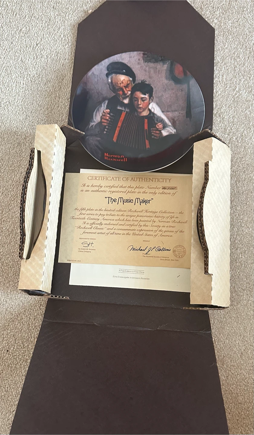 Vintage Norman Rockwell The Music Maker Plate - photo 3