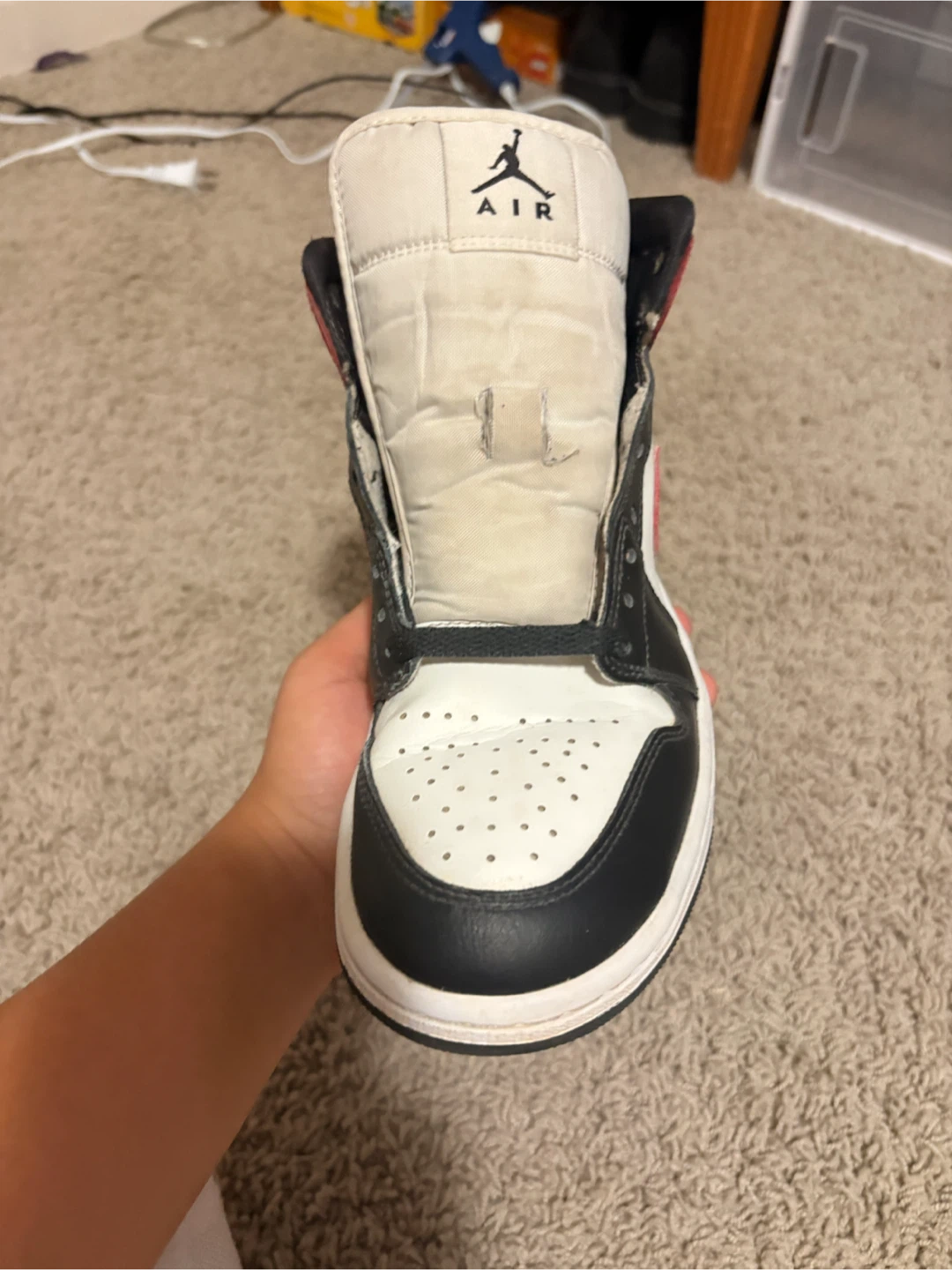 Jordan 1 Mid Gym Red Black White Size 7.5 - photo 2
