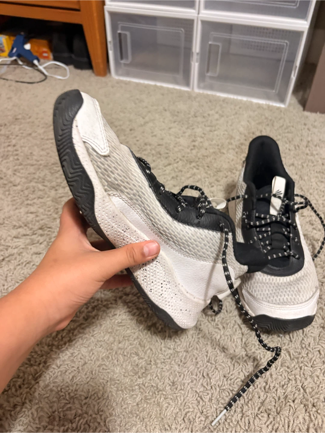 Under Armour Curry Basketball Shoes - White/Black, Size 6.5Y - photo 4