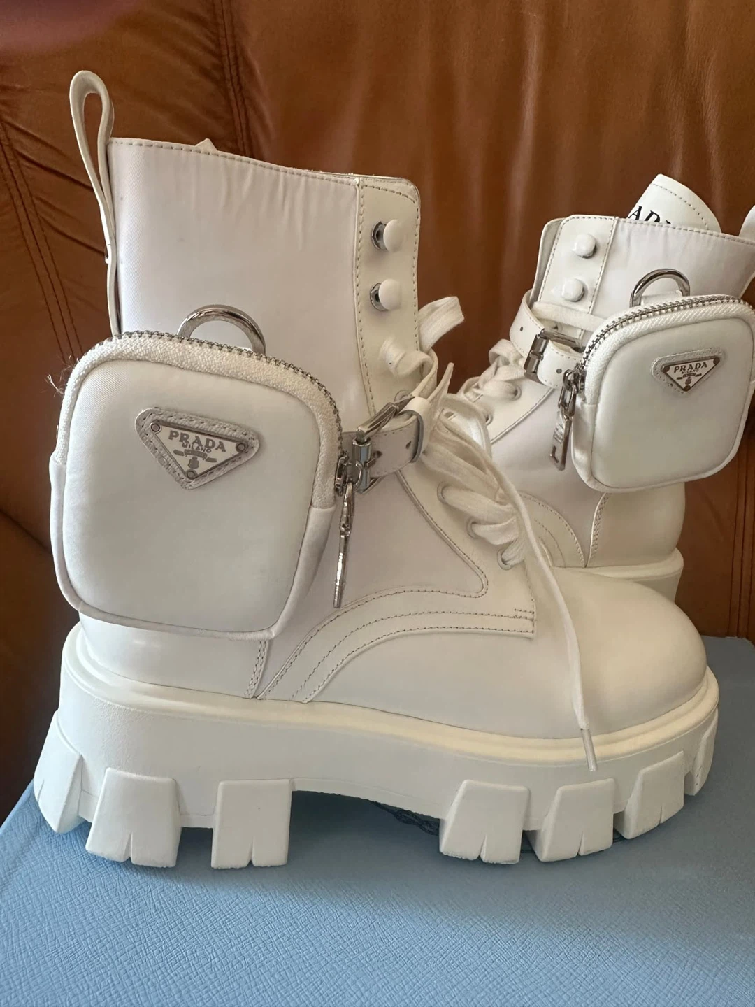 Prada Monolith Combat Boots Size 40