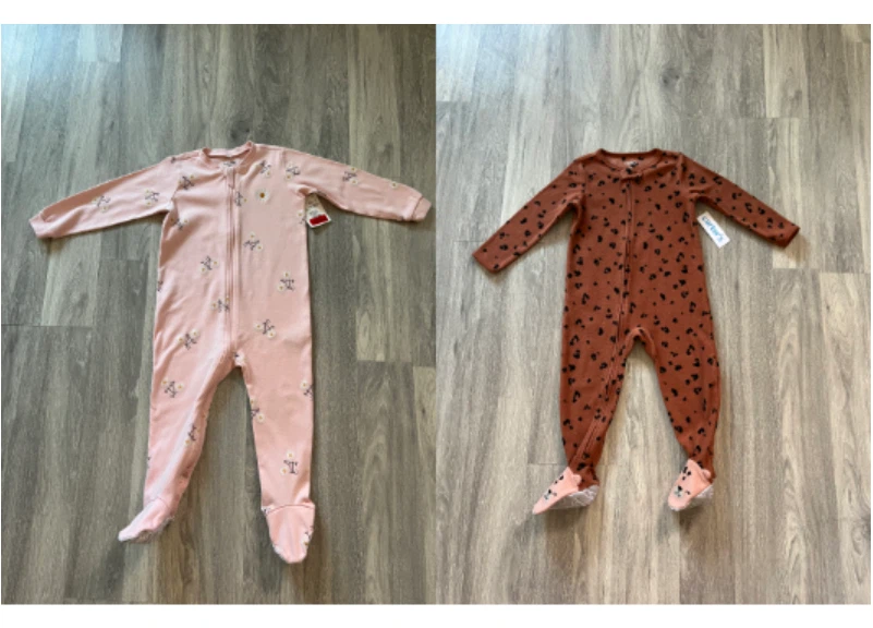 Two baby footed sleepers, size 2T