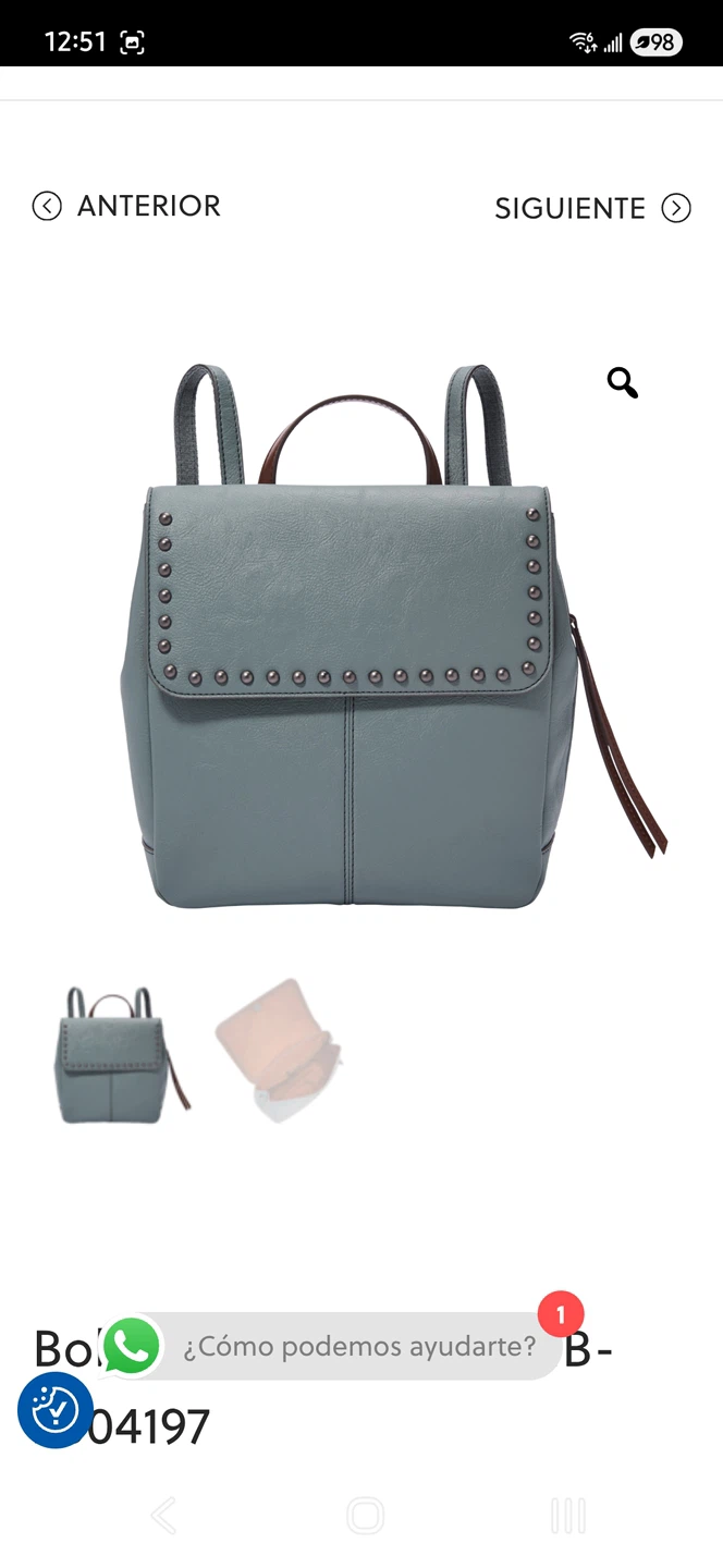 Fossil Studded Blue Backpack