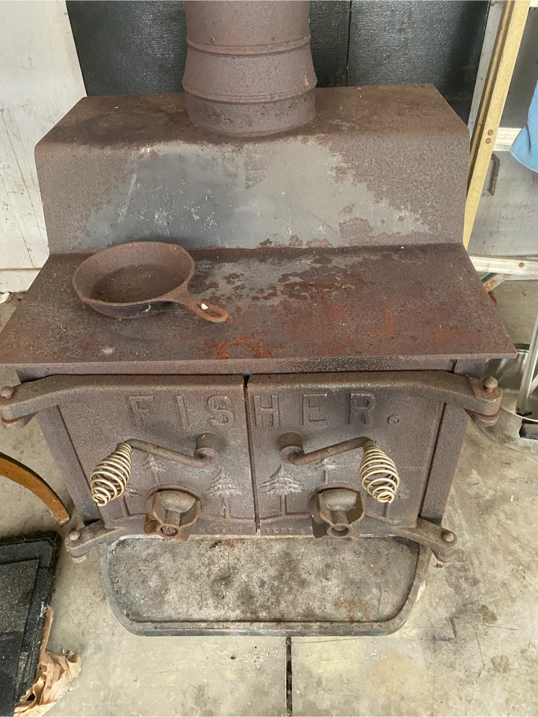 Vintage  Fisher Cast Iron Wood Stove - photo 2