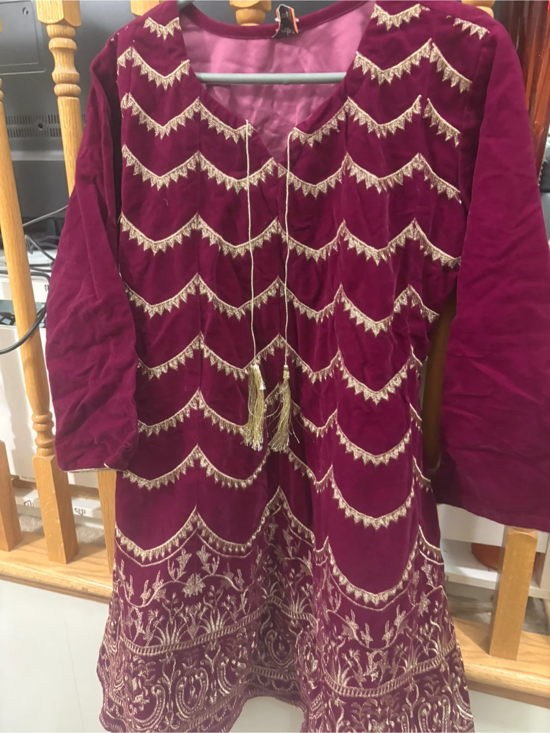 Old Navy Burgundy Velvet Tunic