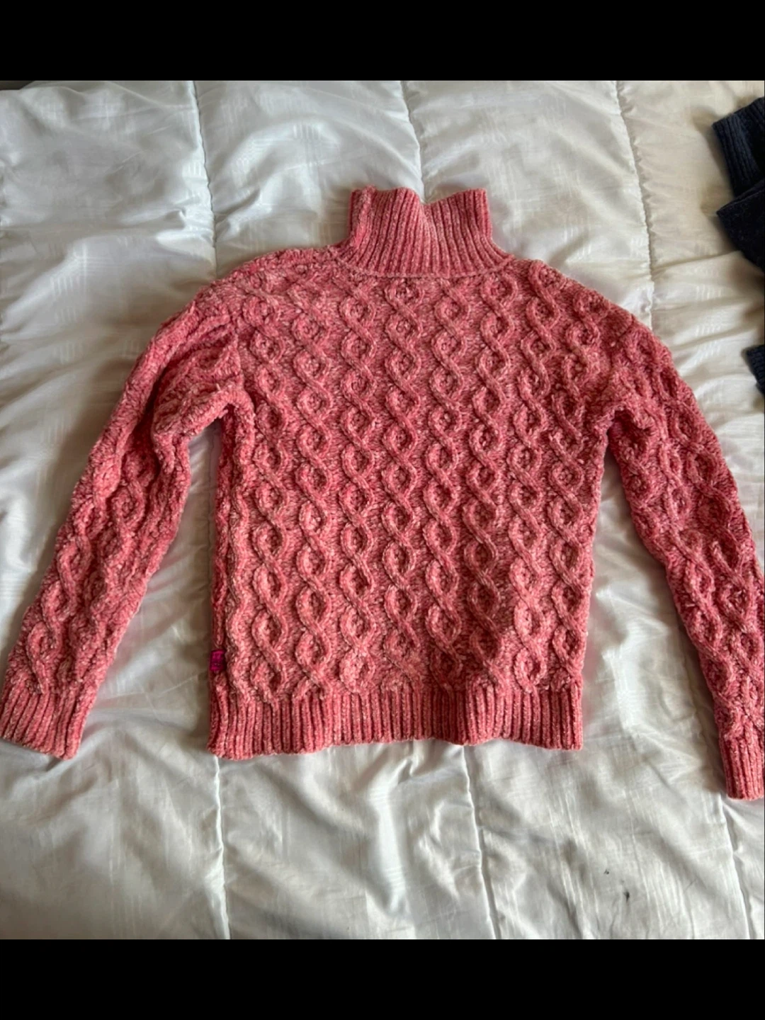 Pink Knit Turtleneck Sweater