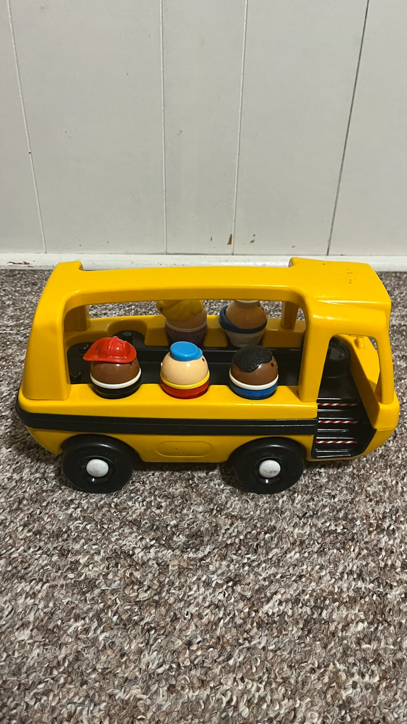 Vintage 1988 Little Tikes Yellow School Bus w/ 5 Figurines - photo 3