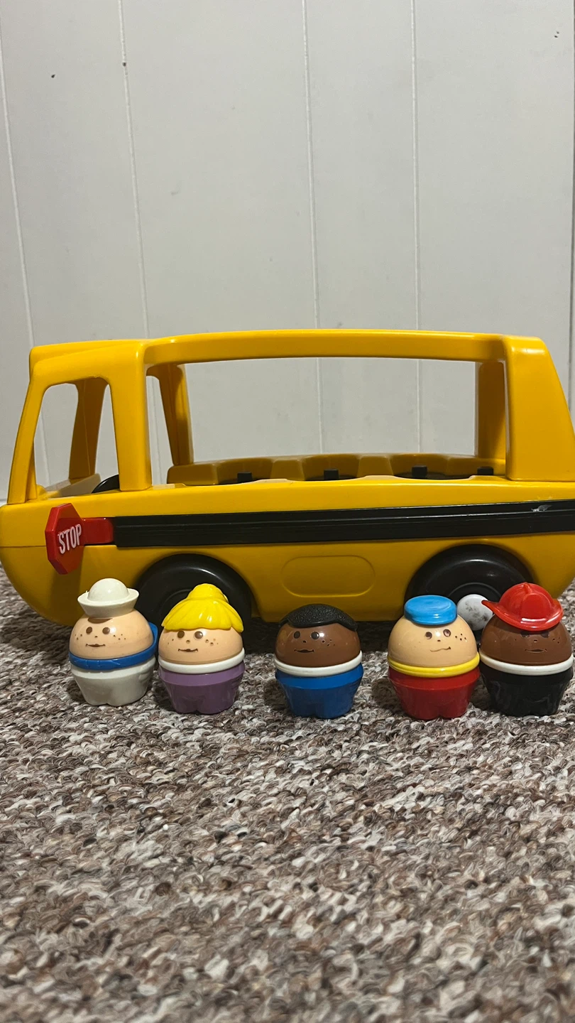 Vintage 1988 Little Tikes Yellow School Bus w/ 5 Figurines - photo 4