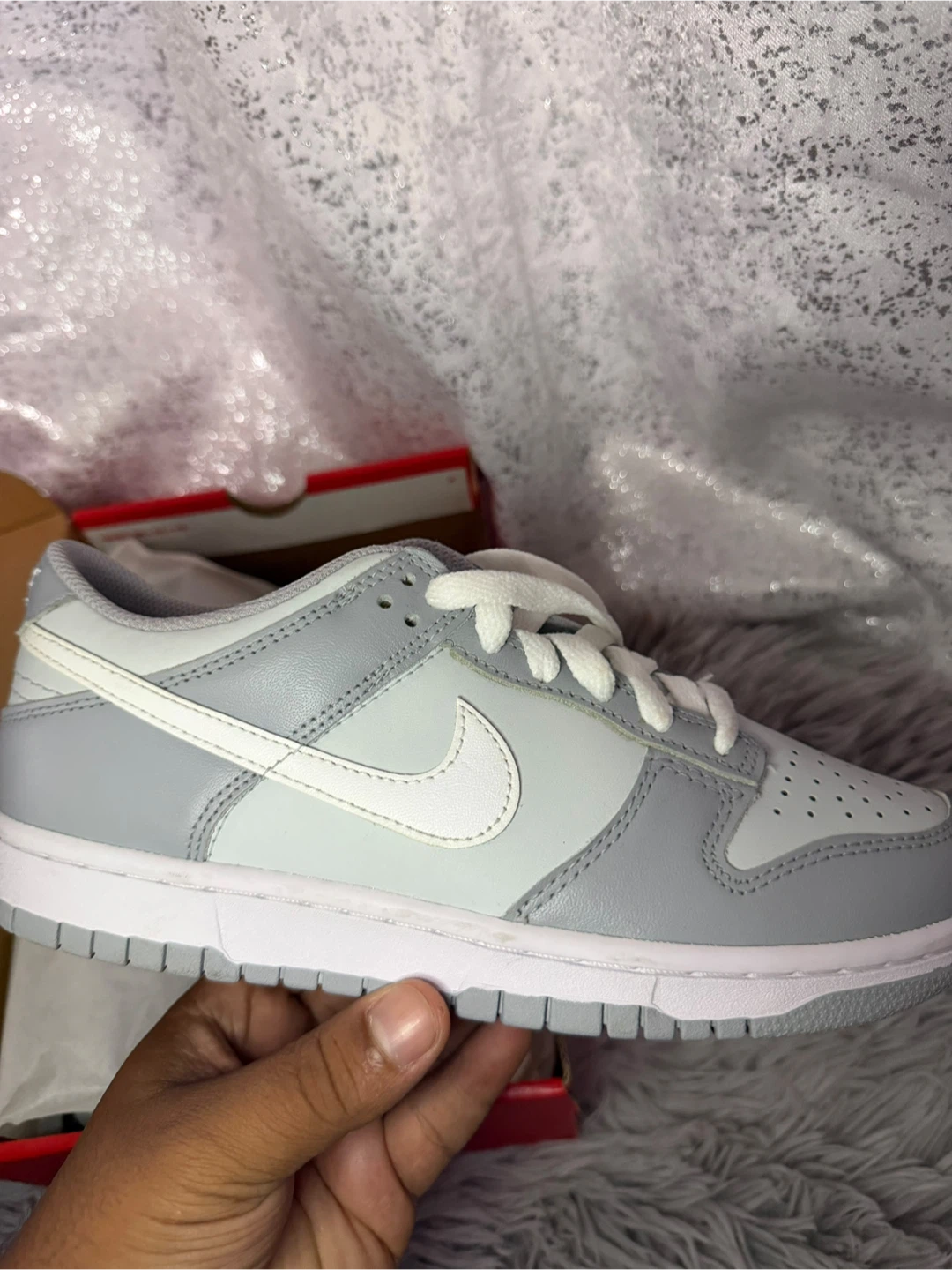 Nike Dunk Low GS Grey White - photo 3