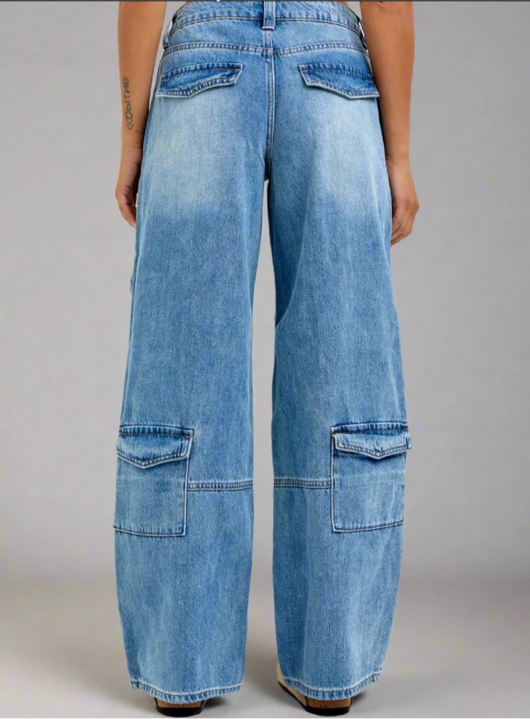 Cello cargo wide leg 100% cotton jeans - photo 2