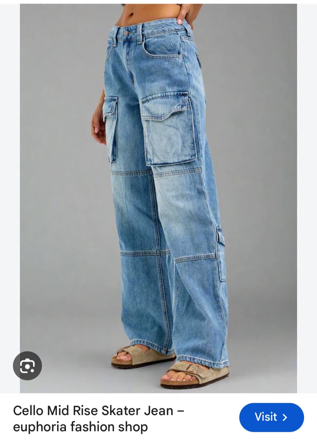 Cello cargo wide leg 100% cotton jeans - photo 4