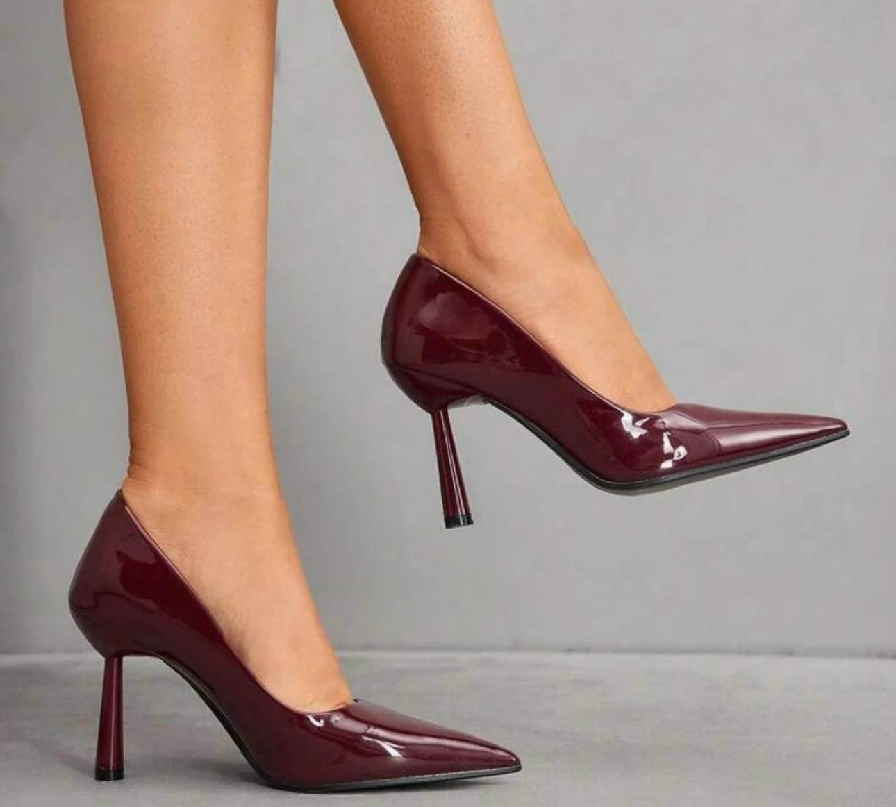 Burgundy Patent Stiletto Pumps - photo 2