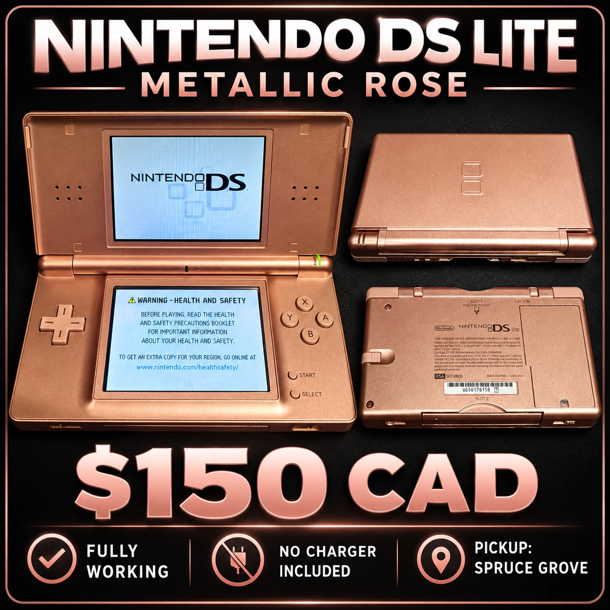 NINTENDO DS LITE METALLIC ROSE