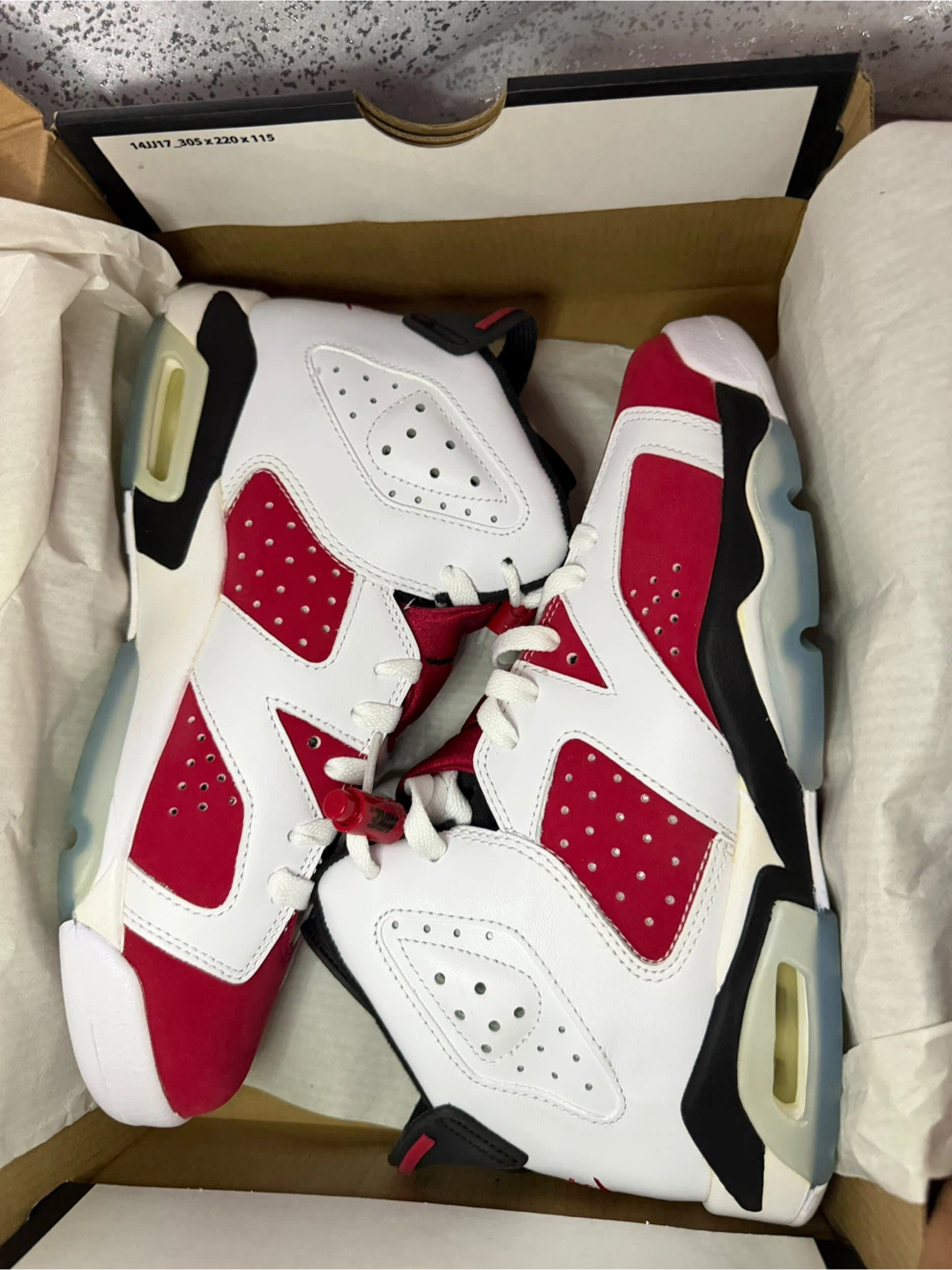 Nike Air Jordan 6 Retro Sneakers White Red - photo 2