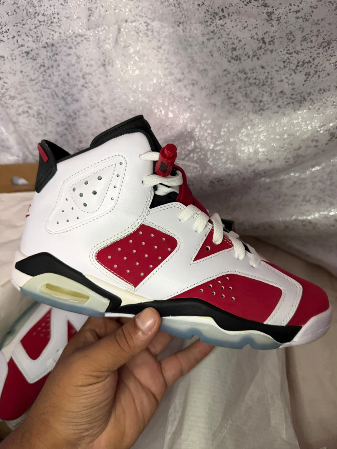 Nike Air Jordan 6 Retro Sneakers White Red - photo 3