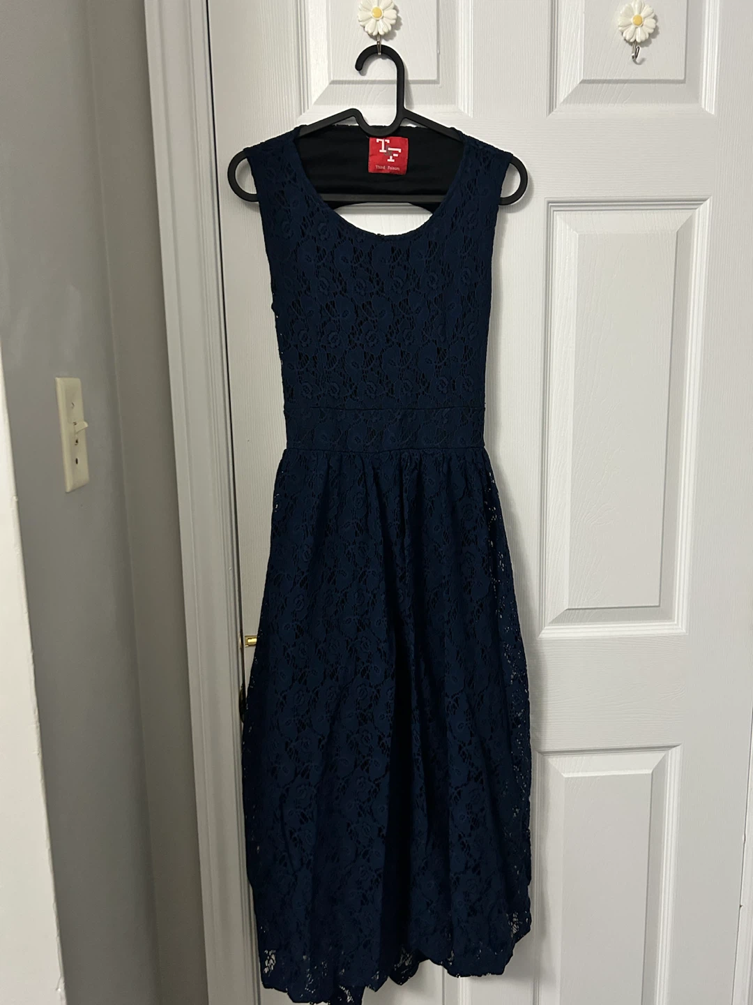 Third Folsom Navy Blue Lace Dress