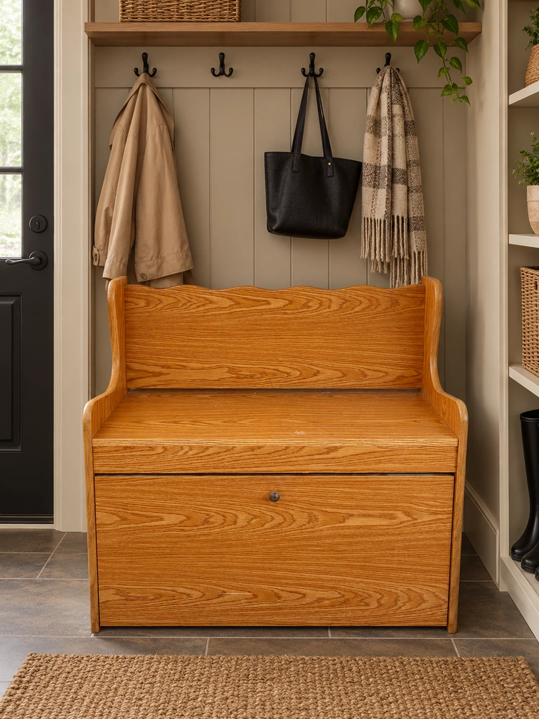 Entryway Bench w/ Pull-Out Drawer